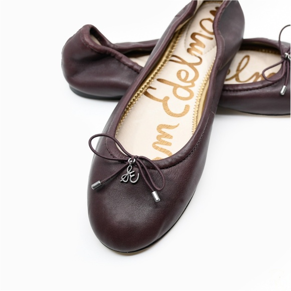 SAM EDELMAN Felicia Aubergine Leather Ballet Flats US 7M - Picture 9 of 11